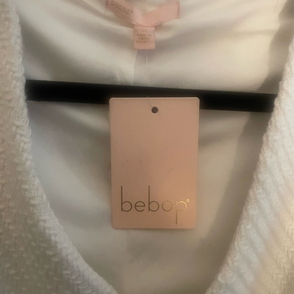 BeBop Ivory Textured V-neck Vest Style Mini Dress (Medium) with Gold Buttons - Picture 9 of 10